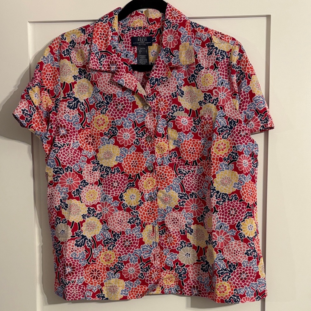 Floral Button Down Shirt - Multicolor